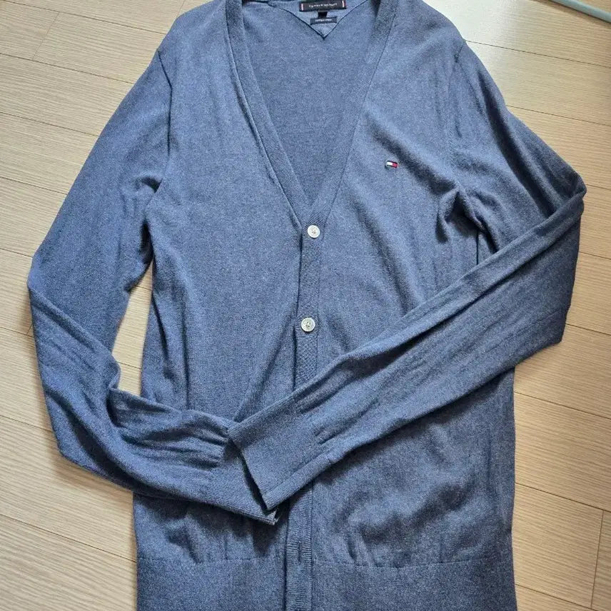 [BUNJANG] Tommy Hilfiger Cotton Linen Blue M Cardigan / 타미힐피거 코튼린넨 블루 M 가디건