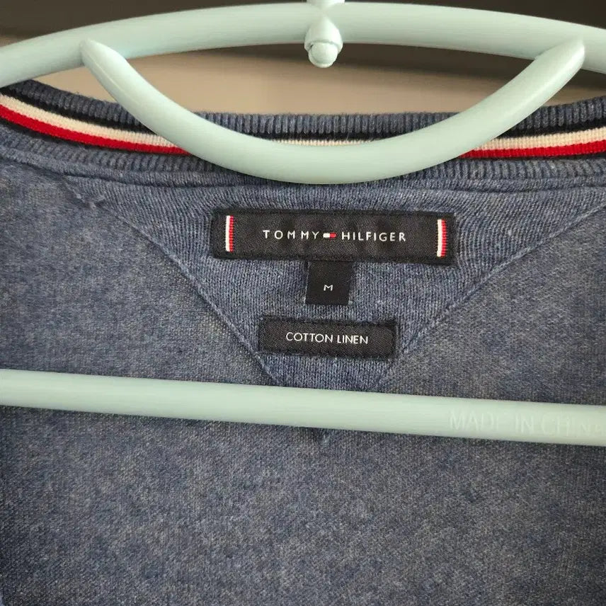 [BUNJANG] Tommy Hilfiger Cotton Linen Blue M Cardigan / 타미힐피거 코튼린넨 블루 M 가디건