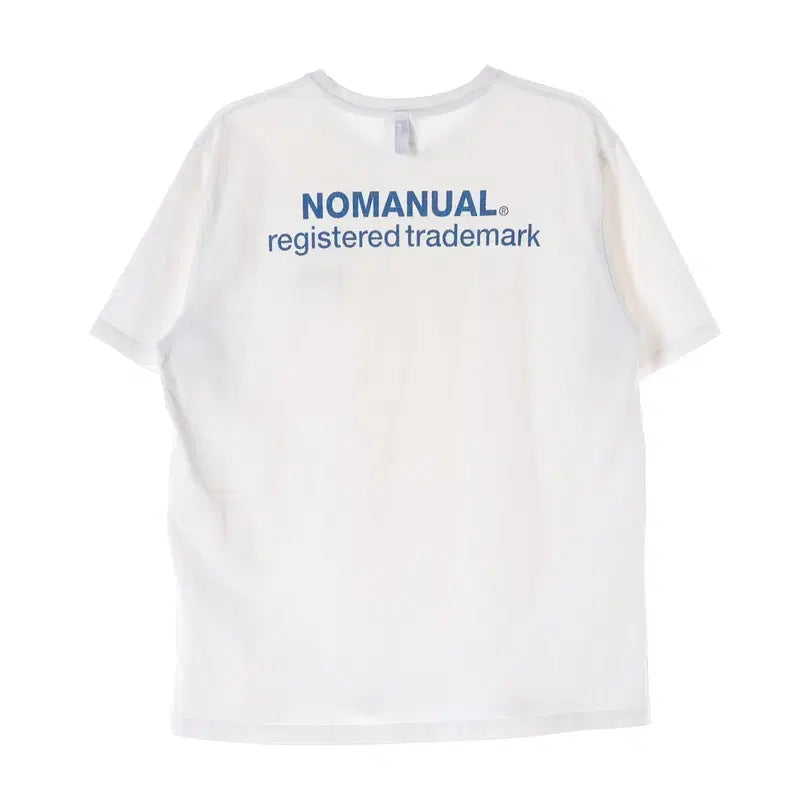 [BUNJANG] NOMANUAL White Back Logo Printed T-shirt L / 노매뉴얼 백로고 프린팅 화이트 반팔티 L