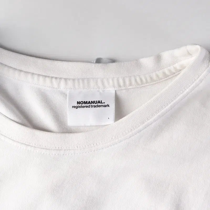[BUNJANG] NOMANUAL White Back Logo Printed T-shirt L / 노매뉴얼 백로고 프린팅 화이트 반팔티 L