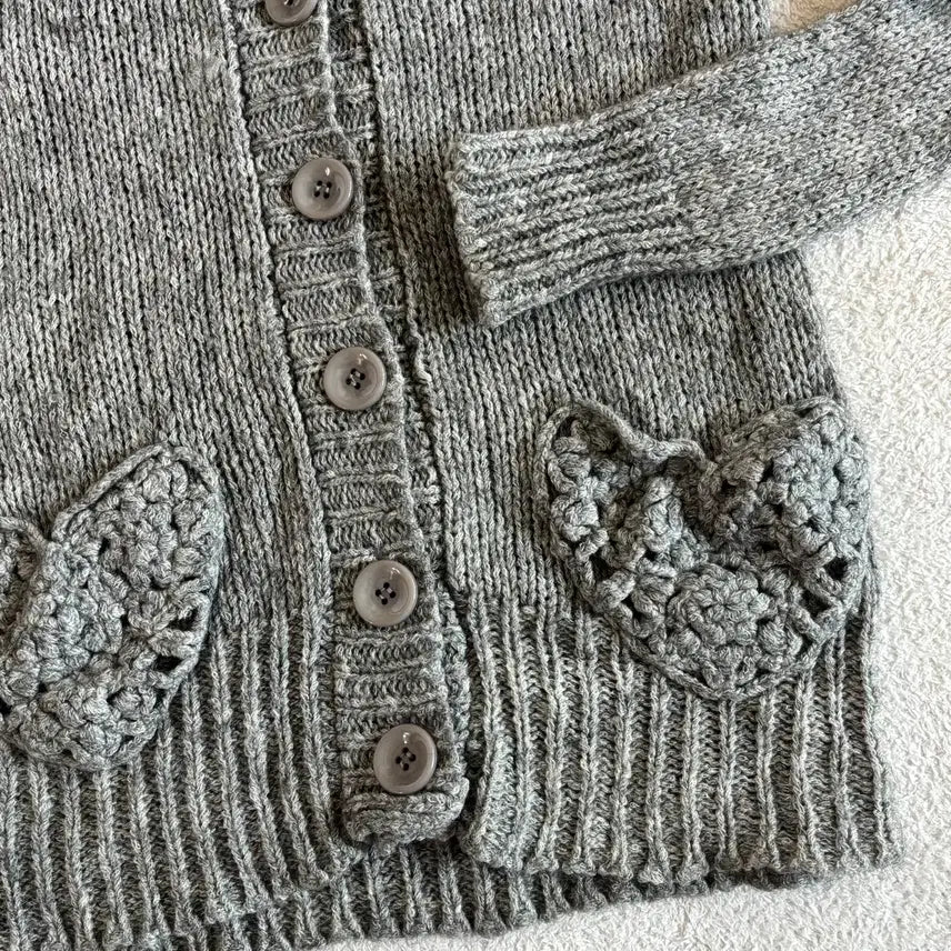 [BUNJANG] Jill Stuart Vintage Gray Long Knit Cardigan / 일본빈티지 질스튜어트 그레이 롱 니트 가디건