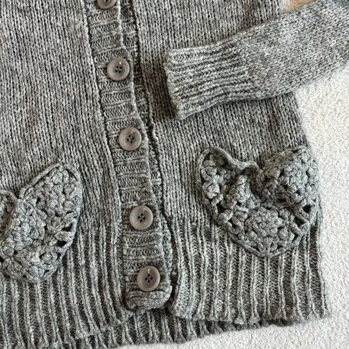 [BUNJANG] Jill Stuart Vintage Gray Long Knit Cardigan / 일본빈티지 질스튜어트 그레이 롱 니트 가디건