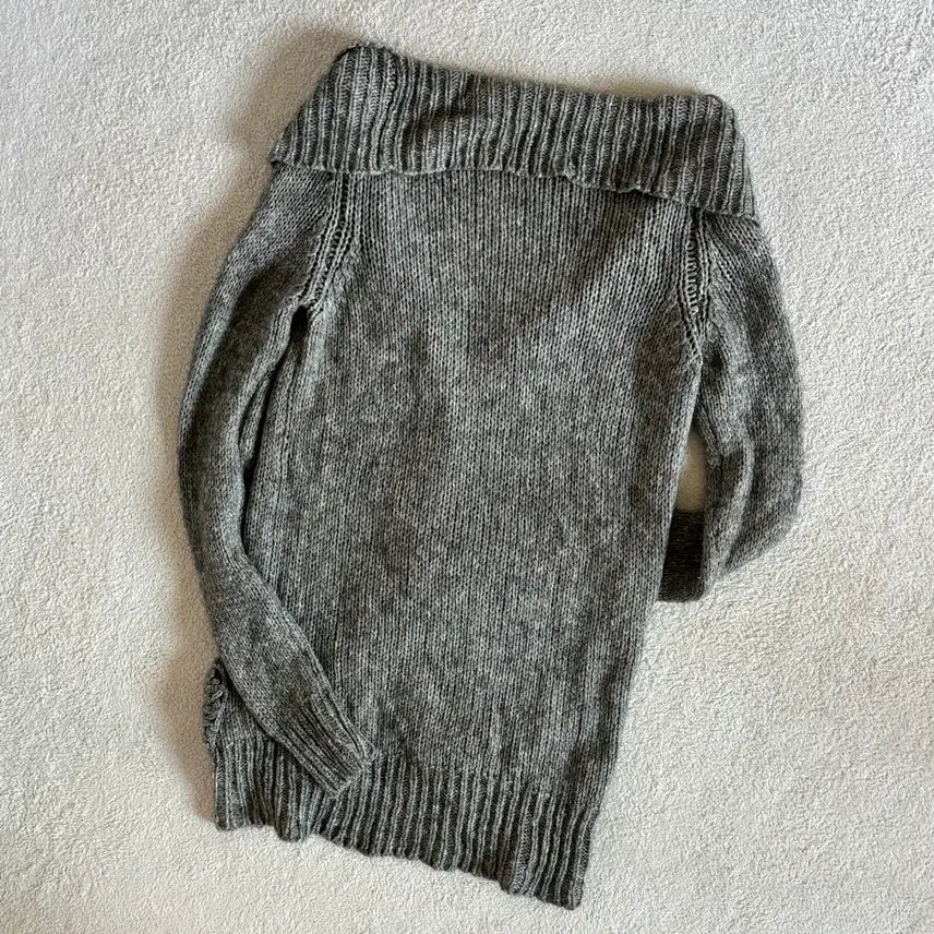[BUNJANG] Jill Stuart Vintage Gray Long Knit Cardigan / 일본빈티지 질스튜어트 그레이 롱 니트 가디건
