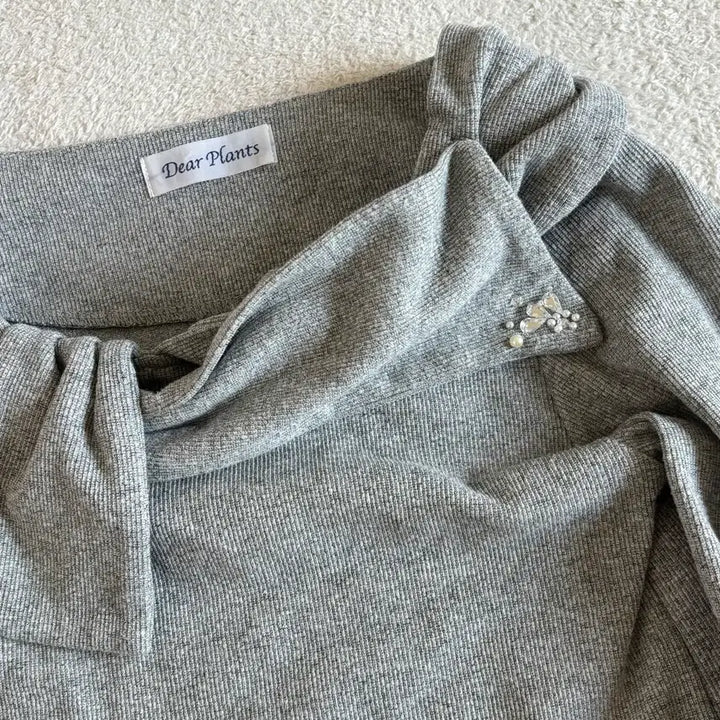 [BUNJANG] Dear Plants Gray Ribbed Cubic Point Top / 일본빈티지 dear plants 그레이 골지 큐빅 포인트 탑