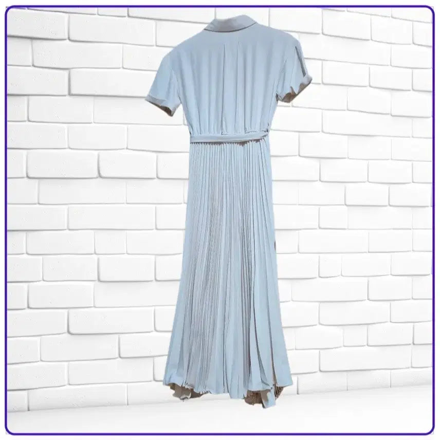 [BUNJANG] Maire Beige Pleated Long Shirt Dress / 셔츠형 원피스