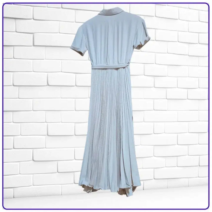 [BUNJANG] Maire Beige Pleated Long Shirt Dress / 셔츠형 원피스