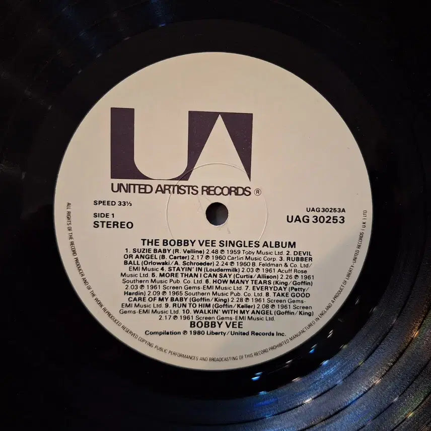 [BUNJANG] Bobby Vee Singles Album LP / 영국반/Bobby Vee Singles Album LP