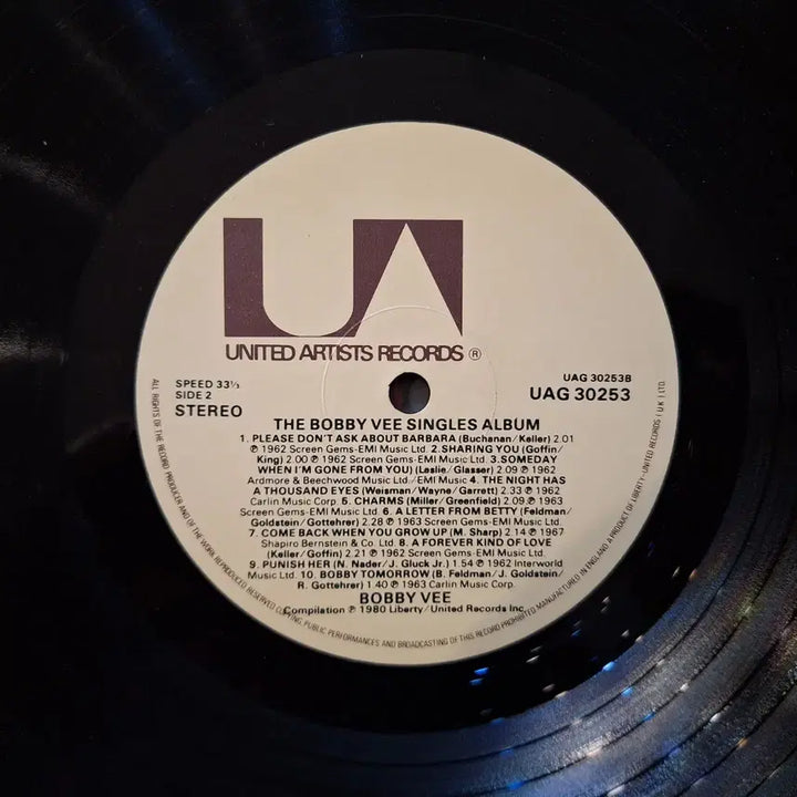 [BUNJANG] Bobby Vee Singles Album LP / 영국반/Bobby Vee Singles Album LP