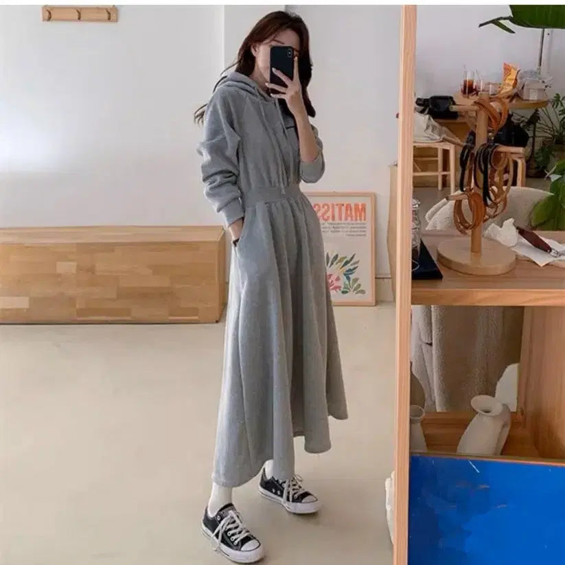 [SOLD OUT] 후드원피스 그레이 새상품