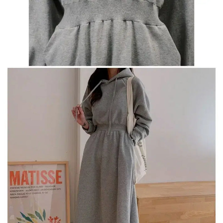 [SOLD OUT] 후드원피스 그레이 새상품