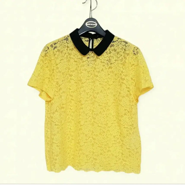 [BUNJANG] ZARA Lace Sheer Blouse - Yellow - Women&