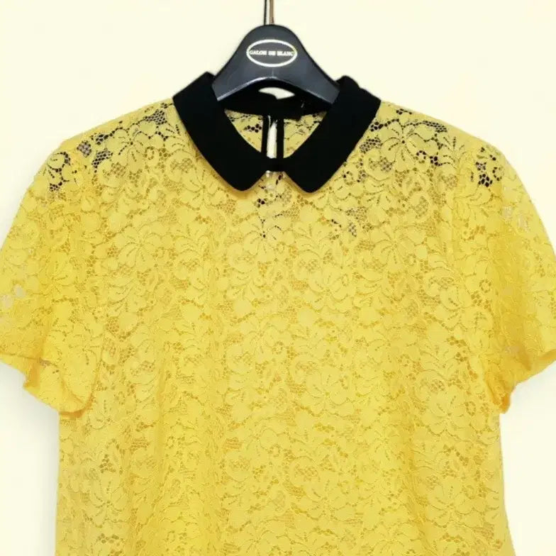 [BUNJANG] ZARA Lace Sheer Blouse - Yellow - Women&