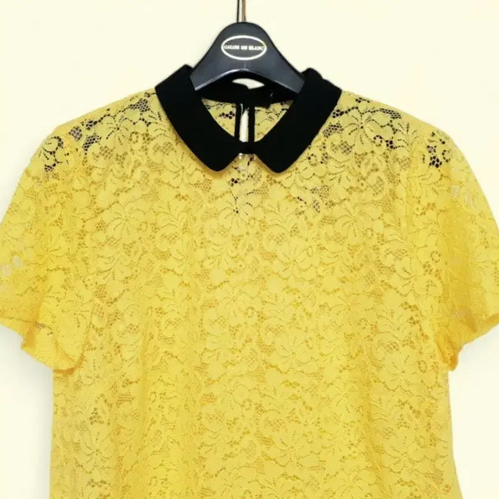[BUNJANG] ZARA Lace Sheer Blouse - Yellow - Women&