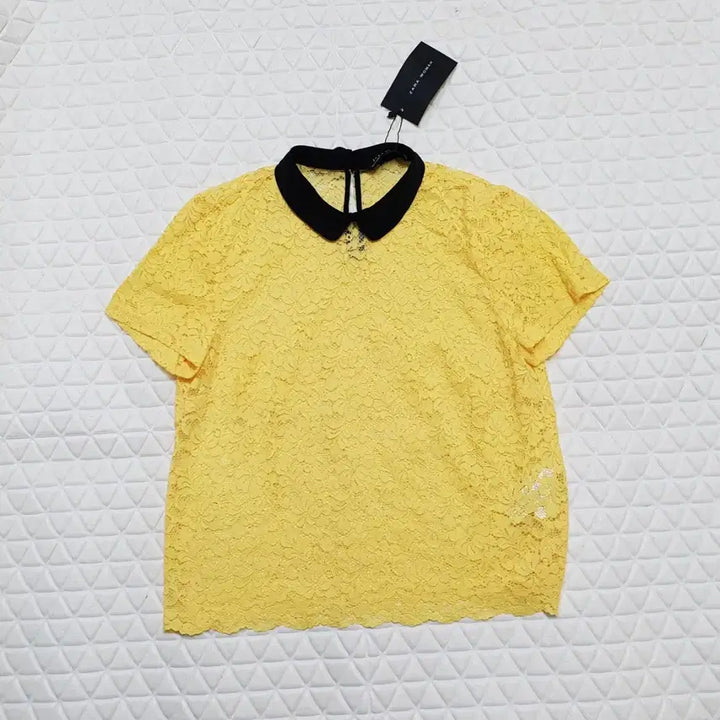 [BUNJANG] ZARA Lace Sheer Blouse - Yellow - Women&