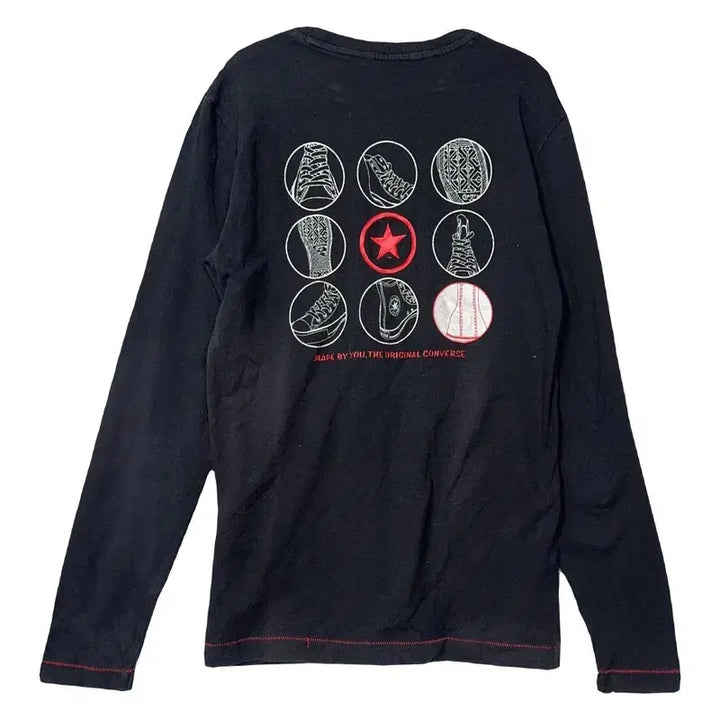 [BUNJANG] Converse Vintage Long Sleeve T-shirt / 컨버스 블랙 빈티지 긴팔티 95