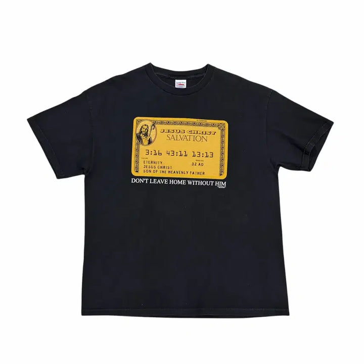[BUNJANG] Vintage 2000s Jesus Amex Card Parody T-shirt / 빈티지 00s Jesus 지저스 amex Card Parody 티셔츠