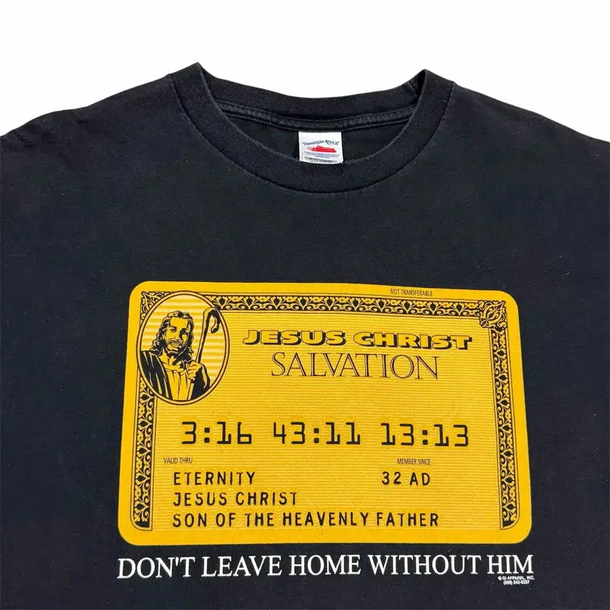 [BUNJANG] Vintage 2000s Jesus Amex Card Parody T-shirt / 빈티지 00s Jesus 지저스 amex Card Parody 티셔츠