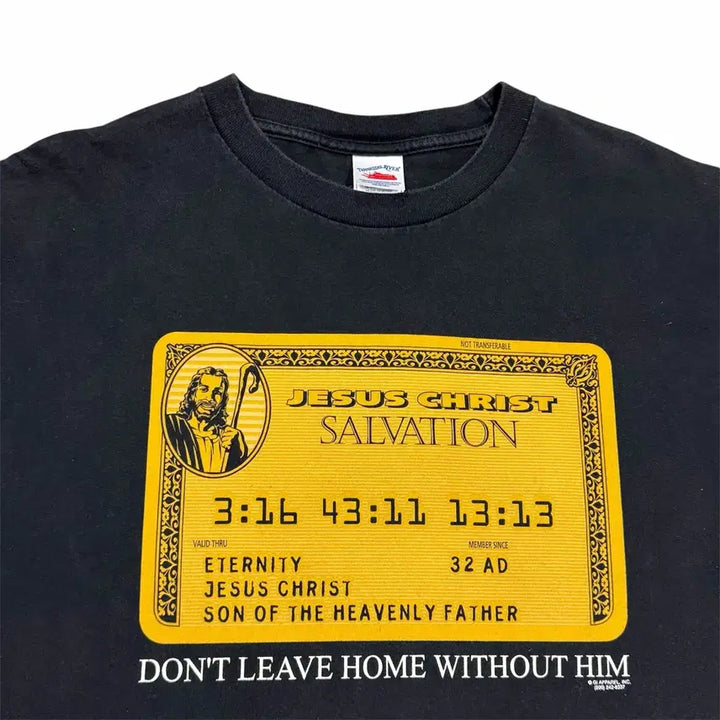 [BUNJANG] Vintage 2000s Jesus Amex Card Parody T-shirt / 빈티지 00s Jesus 지저스 amex Card Parody 티셔츠