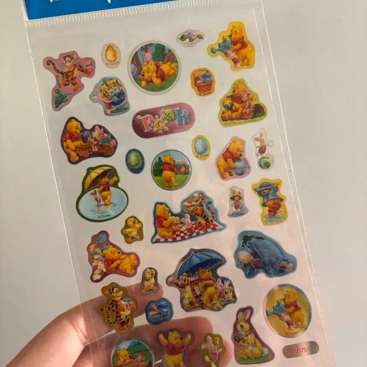 [BUNJANG] Disney Winnie the Pooh Glitter Sticker / 고전문구 디즈니 푸 글리터 스티커