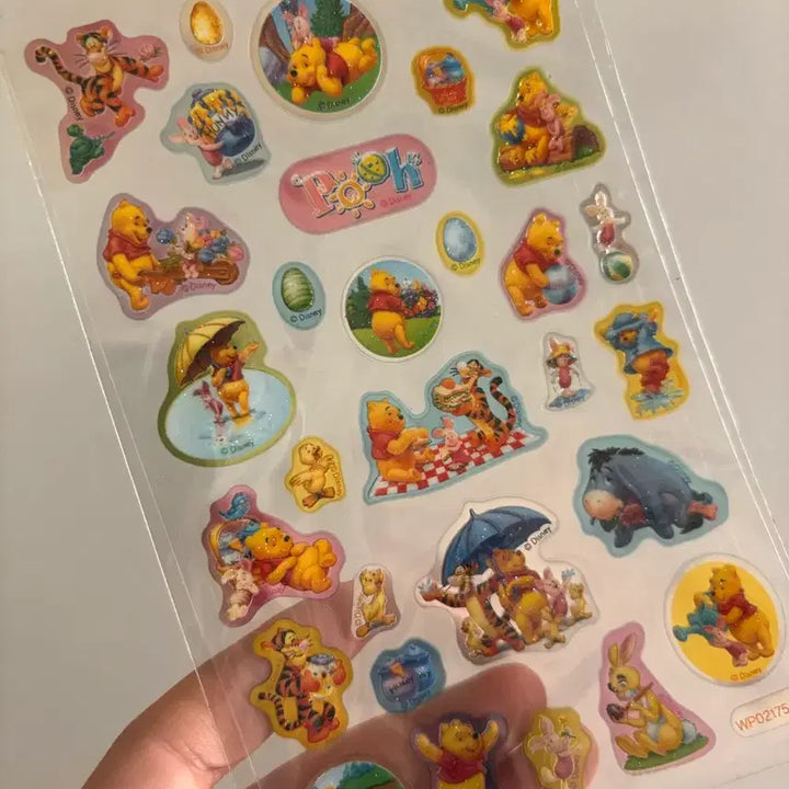 [BUNJANG] Disney Winnie the Pooh Glitter Sticker / 고전문구 디즈니 푸 글리터 스티커