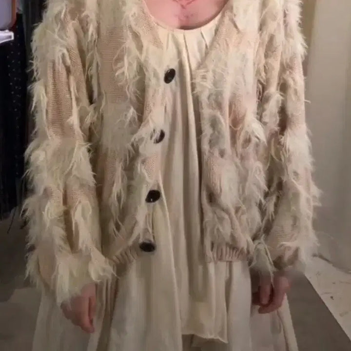 [BUNJANG] Wise Girl Fairy Beige Cardigan / 와이즈걸 페어리 베이지 가디건 얇음