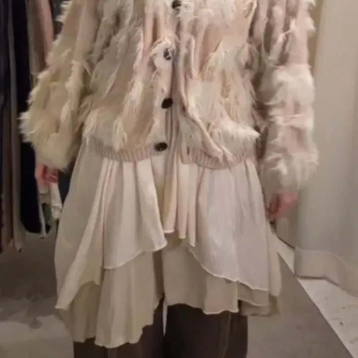 [BUNJANG] Wise Girl Fairy Beige Cardigan / 와이즈걸 페어리 베이지 가디건 얇음
