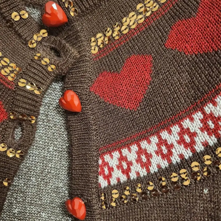 [SOLD OUT] nanette lepore 브라운 하트 가디건