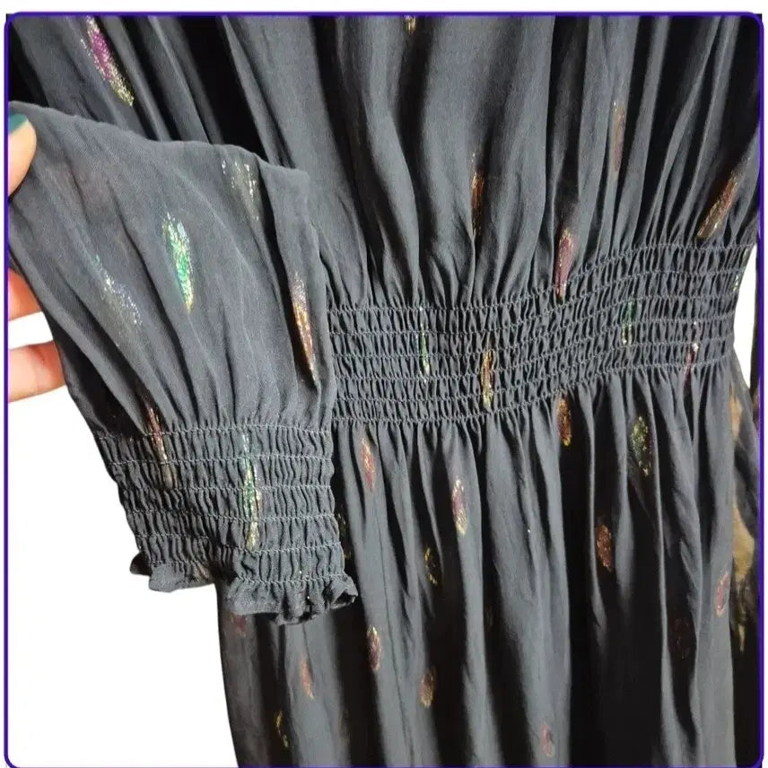 [BUNJANG] Shalala Black Long Sleeve Embroidered Dress / 샬랄라  이쁜 원피스
