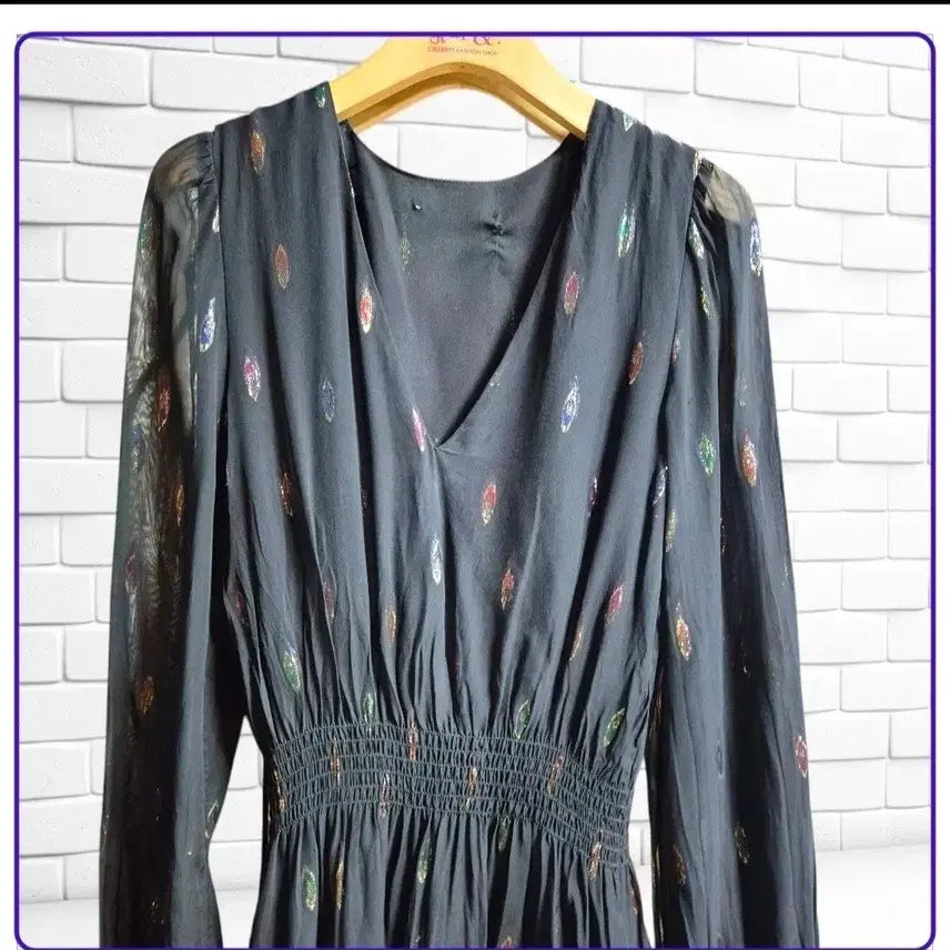 [BUNJANG] Shalala Black Long Sleeve Embroidered Dress / 샬랄라  이쁜 원피스