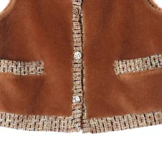 [BUNJANG] BCBG Tweed Shearling Vest - Women&