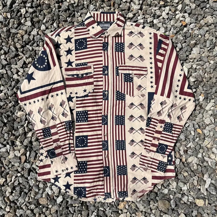 [BUNJANG] Roughrider Vintage American Flag Shirt / Roughrider 빈티지 성조기 셔츠 (실측확인)