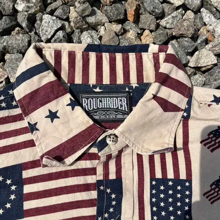 [BUNJANG] Roughrider Vintage American Flag Shirt / Roughrider 빈티지 성조기 셔츠 (실측확인)
