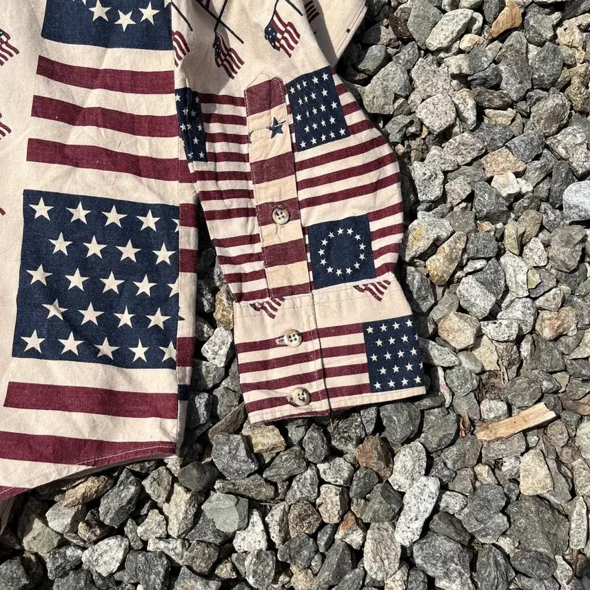 [BUNJANG] Roughrider Vintage American Flag Shirt / Roughrider 빈티지 성조기 셔츠 (실측확인)