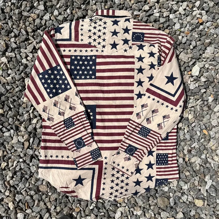 [BUNJANG] Roughrider Vintage American Flag Shirt / Roughrider 빈티지 성조기 셔츠 (실측확인)