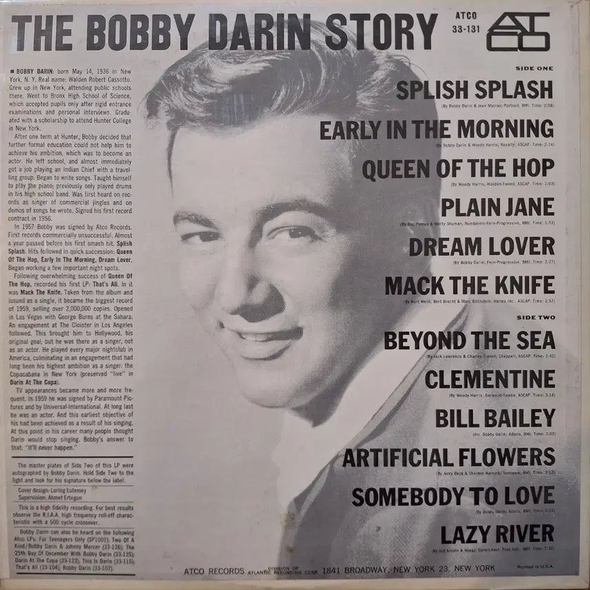 [BUNJANG] Bobby Darin The Bobby Darin Story LP / 미국반/The Bobby Darin Story LP