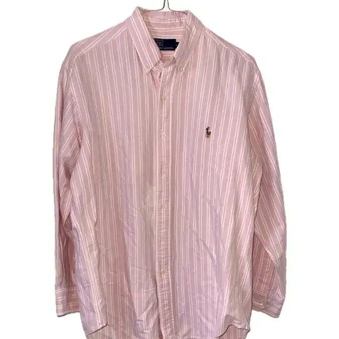 [BUNJANG] Polo Ralph Lauren Pink Striped Shirt / 폴로 랄프로렌 핑크 스트라이프 셔츠