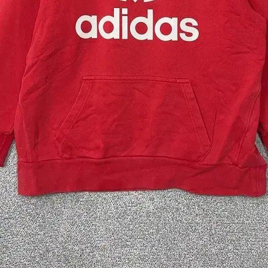 [BUNJANG] Adidas Printed Red Hoodie L / 아디다스 프린팅 레드 후드티 L