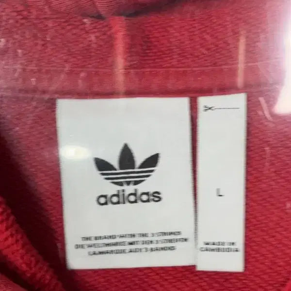 [BUNJANG] Adidas Printed Red Hoodie L / 아디다스 프린팅 레드 후드티 L