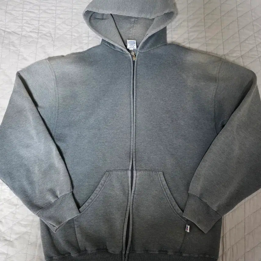 [BUNJANG] Russell Athletic Vintage Hoodie Dark Gray / [L] 90s 빈티지 러셀 애슬레틱 후드집업 다크그레이 VER. 쿨페이드