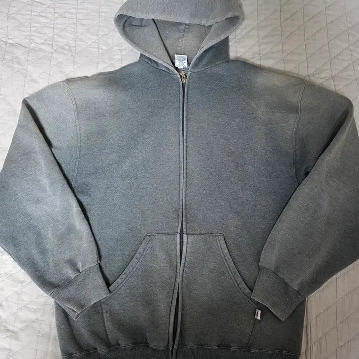 [BUNJANG] Russell Athletic Vintage Hoodie Dark Gray / [L] 90s 빈티지 러셀 애슬레틱 후드집업 다크그레이 VER. 쿨페이드
