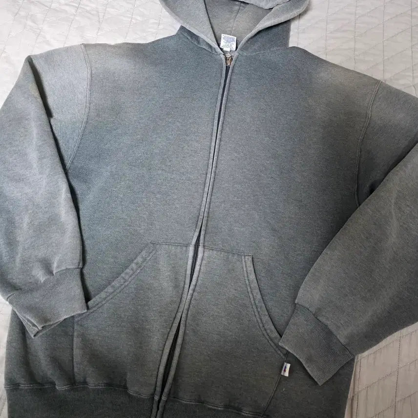 [BUNJANG] Russell Athletic Vintage Hoodie Dark Gray / [L] 90s 빈티지 러셀 애슬레틱 후드집업 다크그레이 VER. 쿨페이드