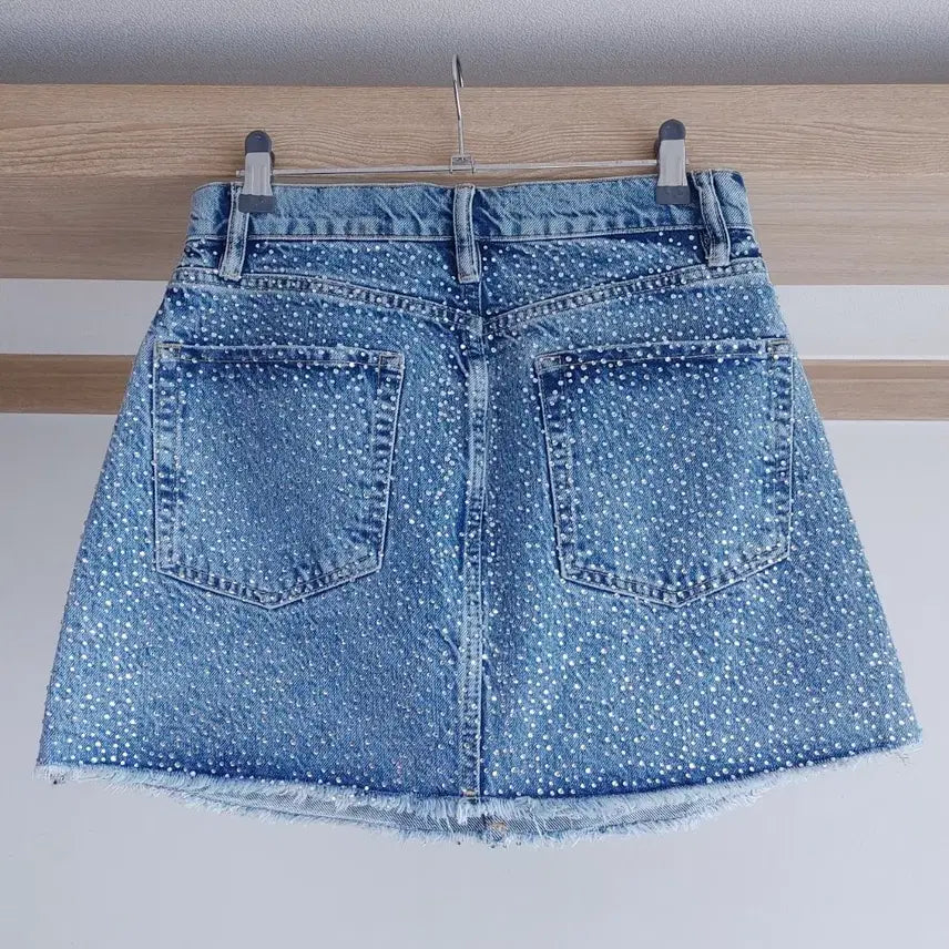 [BUNJANG] AllSaints Wendel Crystal Denim Skirt / 올세인츠 웬델 -크리스탈 데님스커트
