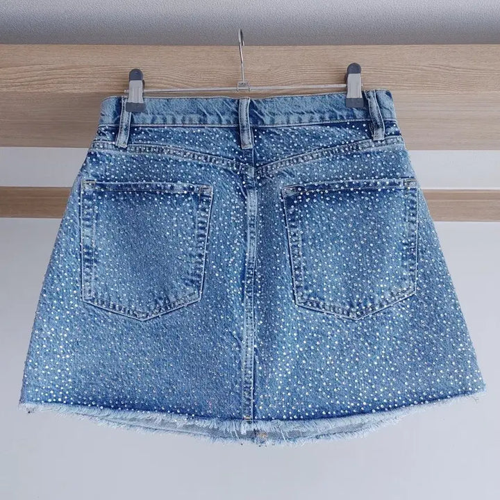[BUNJANG] AllSaints Wendel Crystal Denim Skirt / 올세인츠 웬델 -크리스탈 데님스커트