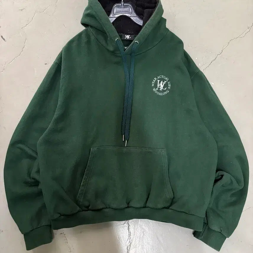 [SOLD OUT] 만원샵 우얄롱 로고 오버핏 후드티 L