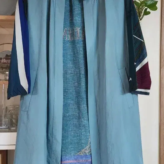 [BUNJANG] Benetton Linen Blend Long Jumper / 베네통 린넨 혼방 롱 점퍼 그린
