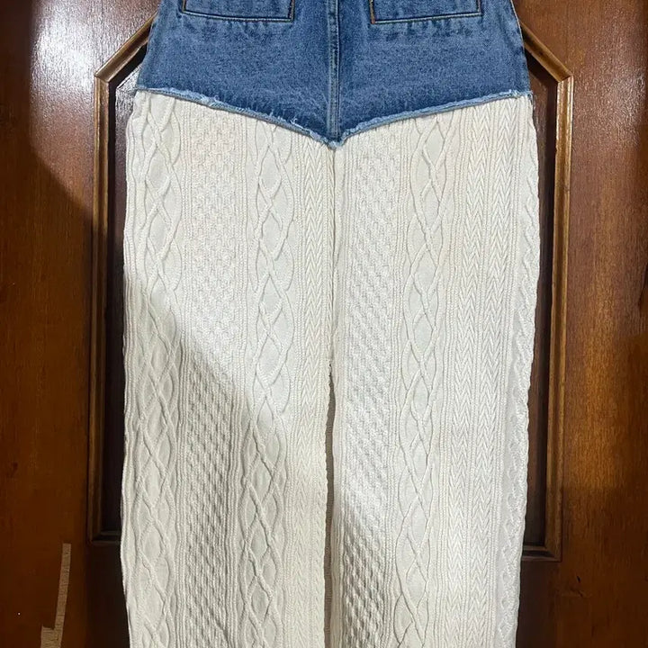 [BUNJANG] Salty Pebble Denim Knit Long Skirt S / 새상품) 솔티페블 데님 콤비 니트 롱 스커트 S