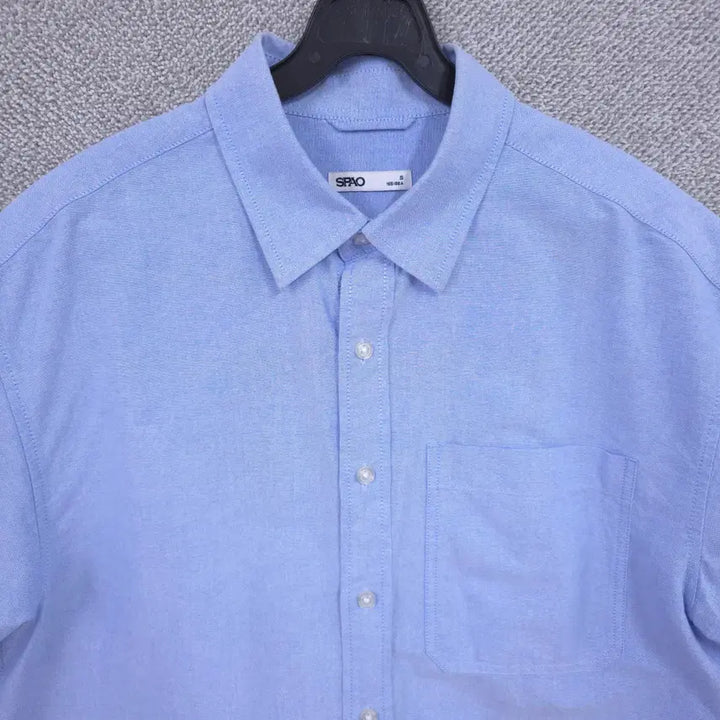 [SOLD OUT] 스파오(SPAO) 남성 소라색 코튼 캐주얼 반팔 셔츠 100-105