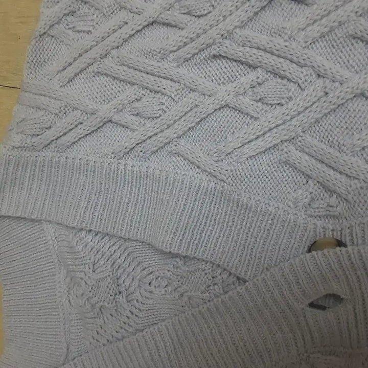 [BUNJANG] Kkwabaegi Knit Pocket Cardigan - Light Purple / 꽈배기 짜임 포켓 가디건 연보라색