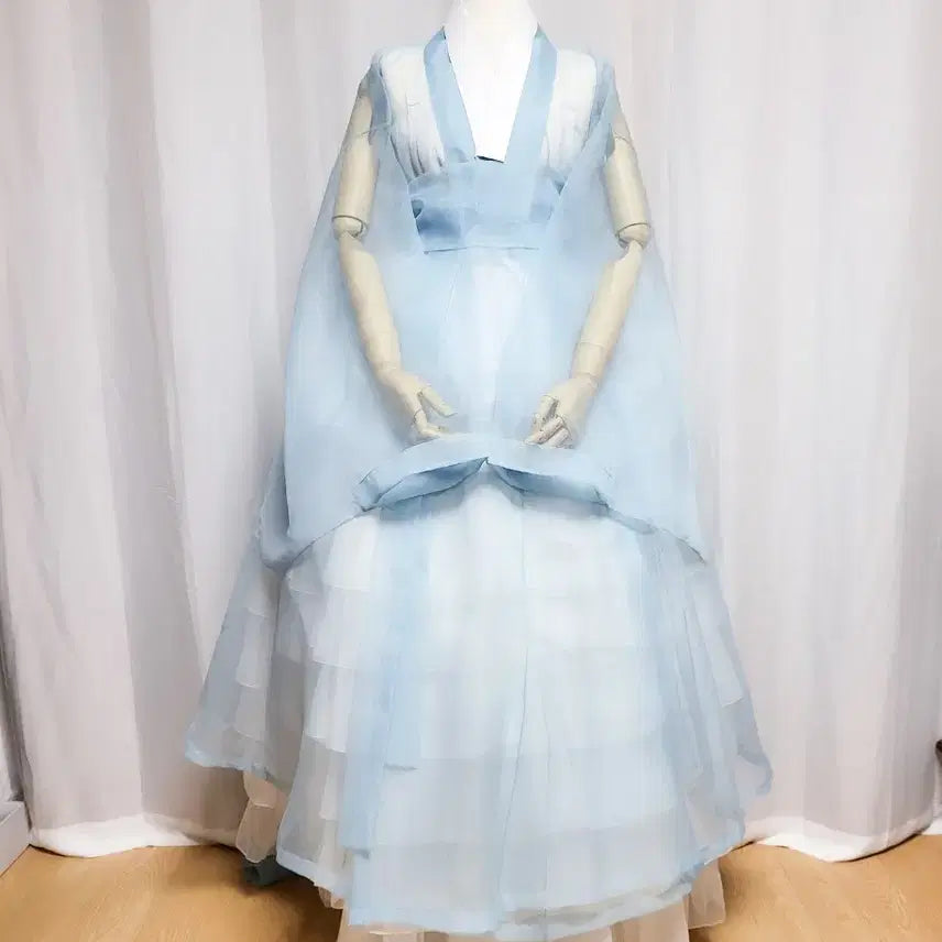 [SOLD OUT] 여성한복 시스루 철릭광폭 원삼 / 광폭 장옷 (노방/실크오간자 참고컷)