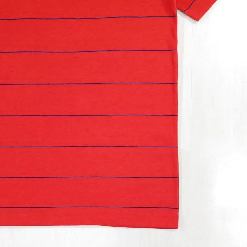[BUNJANG] Disney Mickey Mouse Stripe Polo Shirt / 90년대 미키마우스 스트라이프 반팔 카라티 M